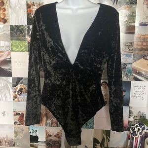 Crushed velvet bodysuit
